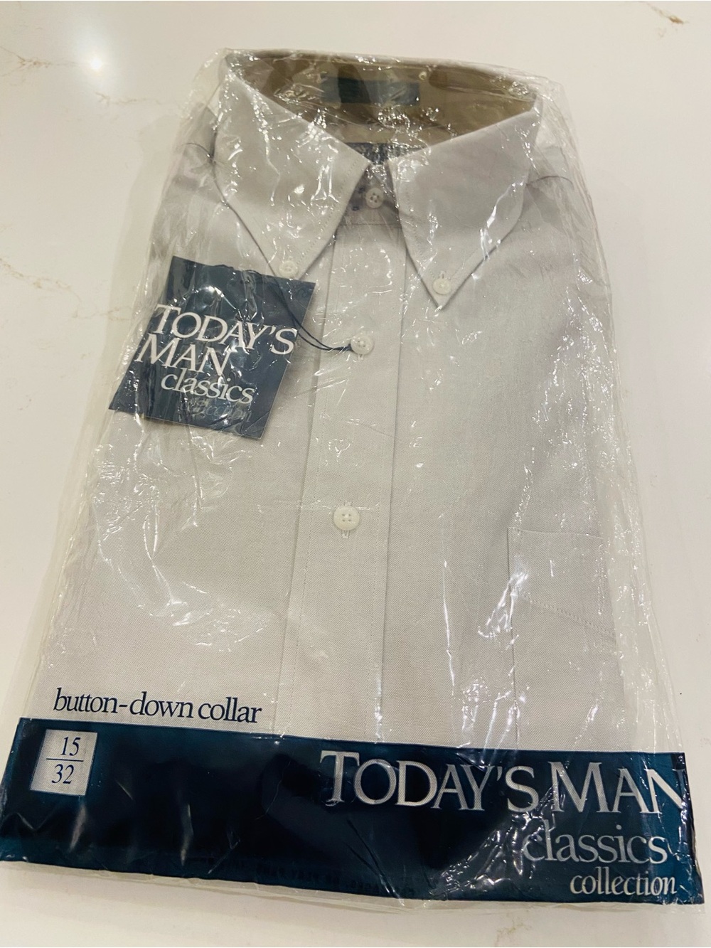 Today's Man White Dress Shirt Men’s Size 15 Neck 32 Length Button Down NEW